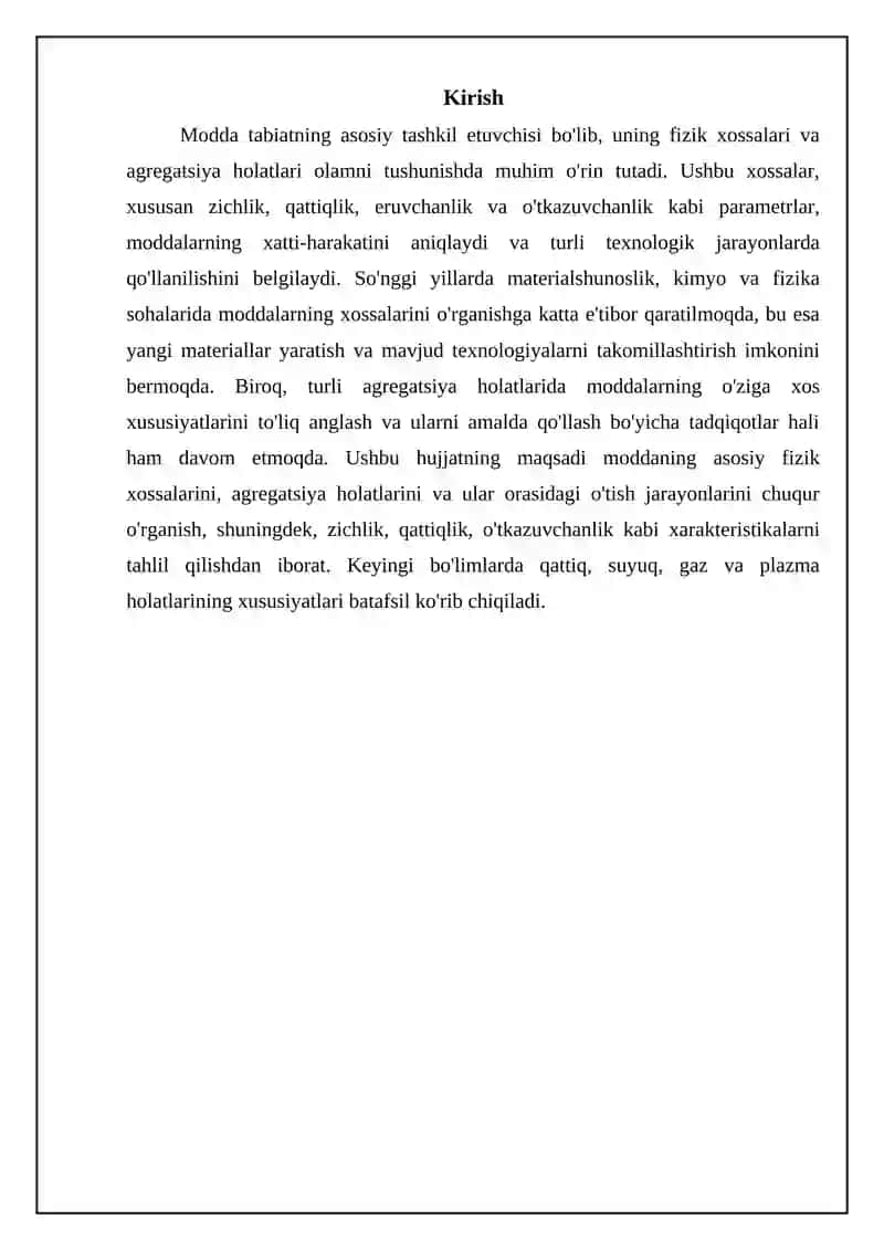Moddaning asosiy fizik xossalari 3
