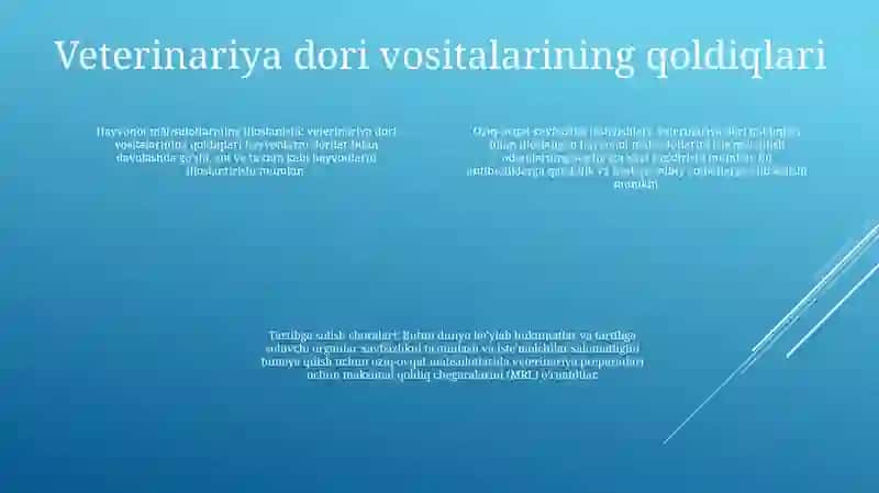 Оziq-Оvqаt Mаhsulоtlаrining Chorvachilikda Qo’Llaniladigan Moddalar Bilan Ifloslanishi 3