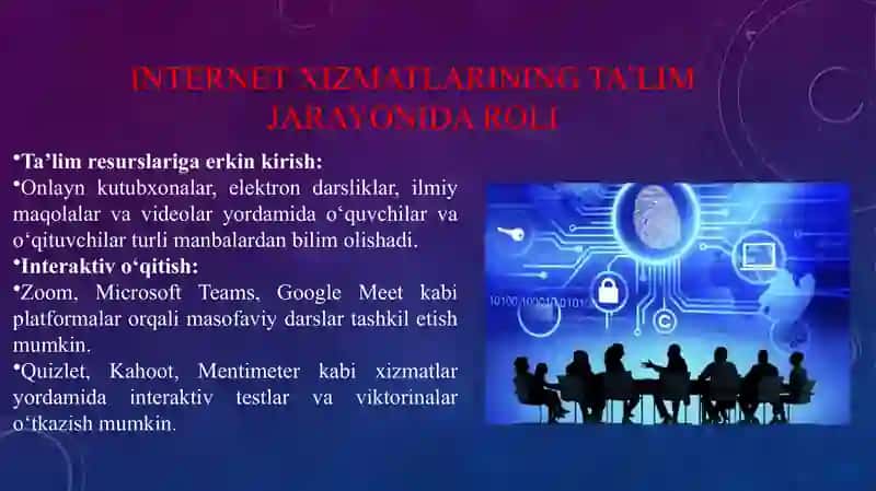 Taʼlim jarayoni tashkil etishda internet xizmatlaridan foydalanish 3