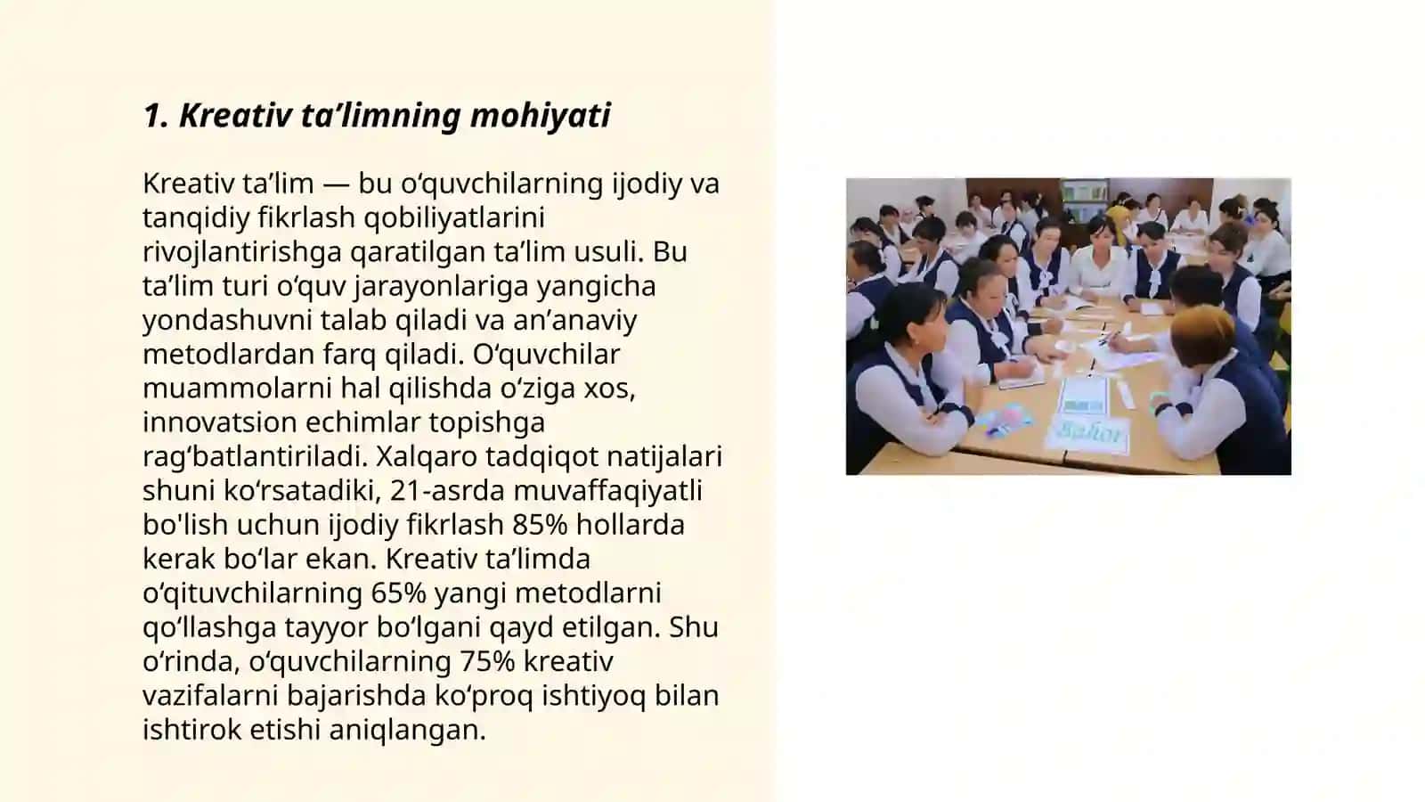 Kreativ taʼlim olganlikni tashxis etishning mohiyati 3