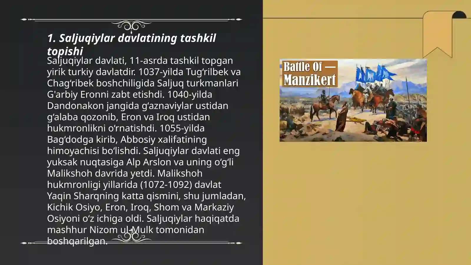 Saljuqiylar davlatining O'zbekiston tarixida tutgan o'rni 3