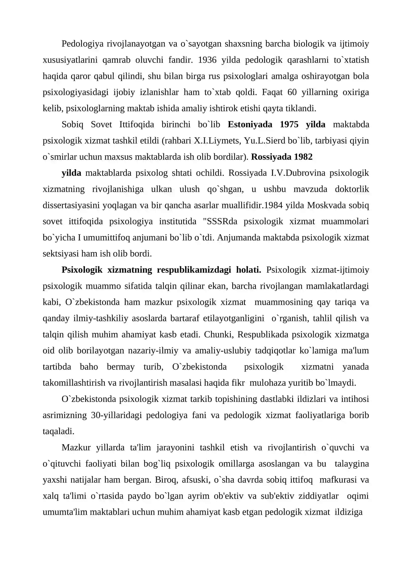 Psixologik xizmatni tashkil etishning umumiy mezonlari 3