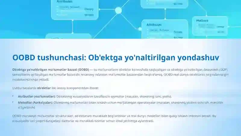 Ob'ektga yo'naltirilgan ma'lumotlar bazasi (OOBD) 3