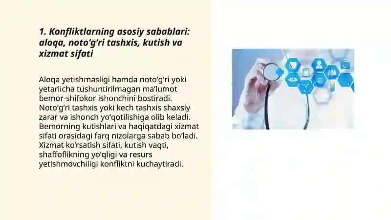 Sogʻliqni saqlash tizimidagi bemor-shifokor oʻrtasidagi konfliktlar 3