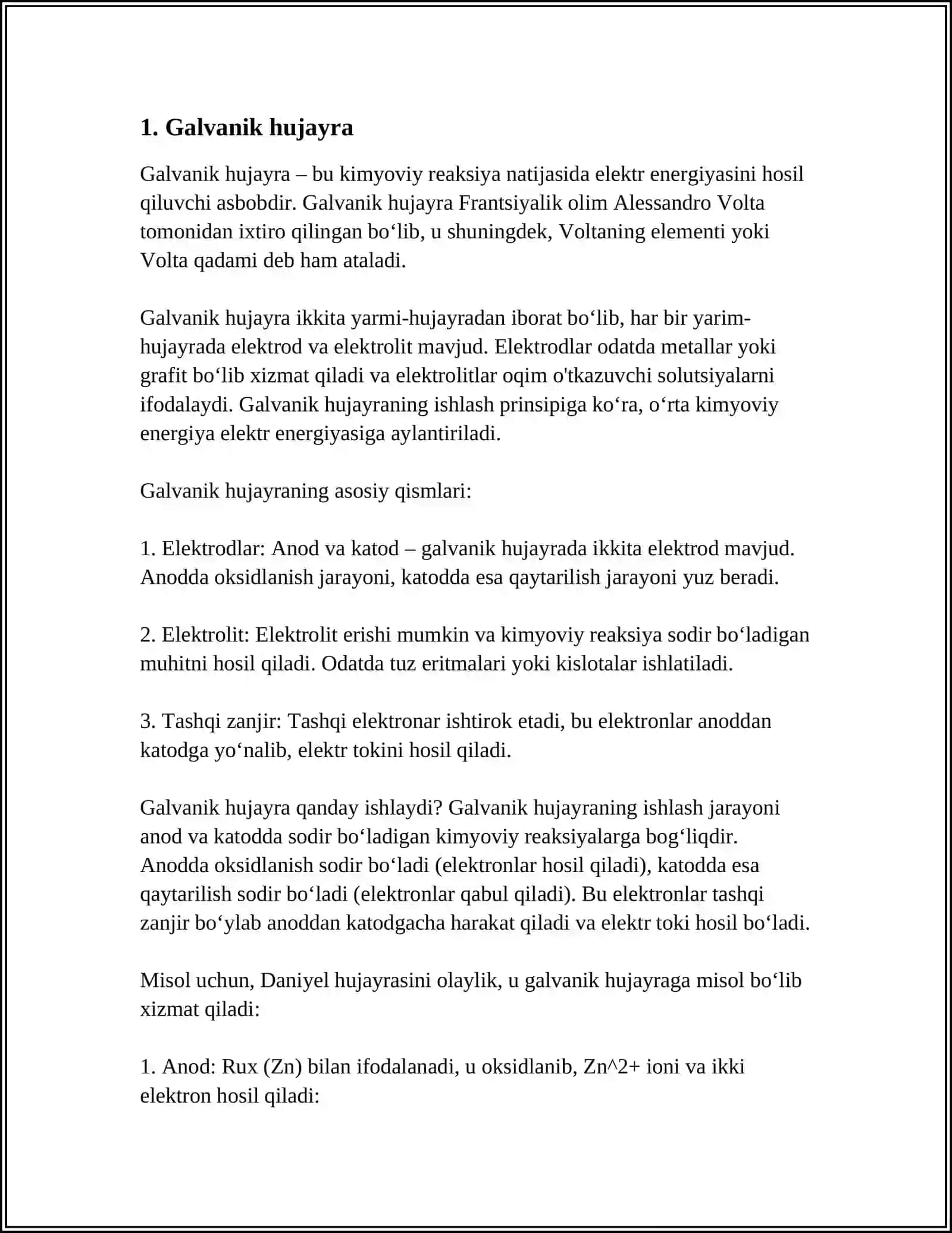 Elektirokimyoning Asosiy Tushunchalari 3