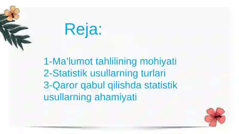 Saydullayeva Oydinoyning qaror qabul qilish fanidan tayyorlagan taqdimoti 3
