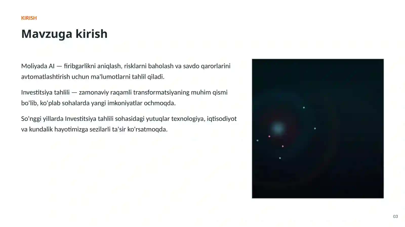 SUN'IY INTELLEKT • AI MOLIYADA 3