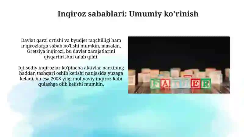 Iqtisodiy krizislar: sabablar va saboqlar (misollar bilan) 3
