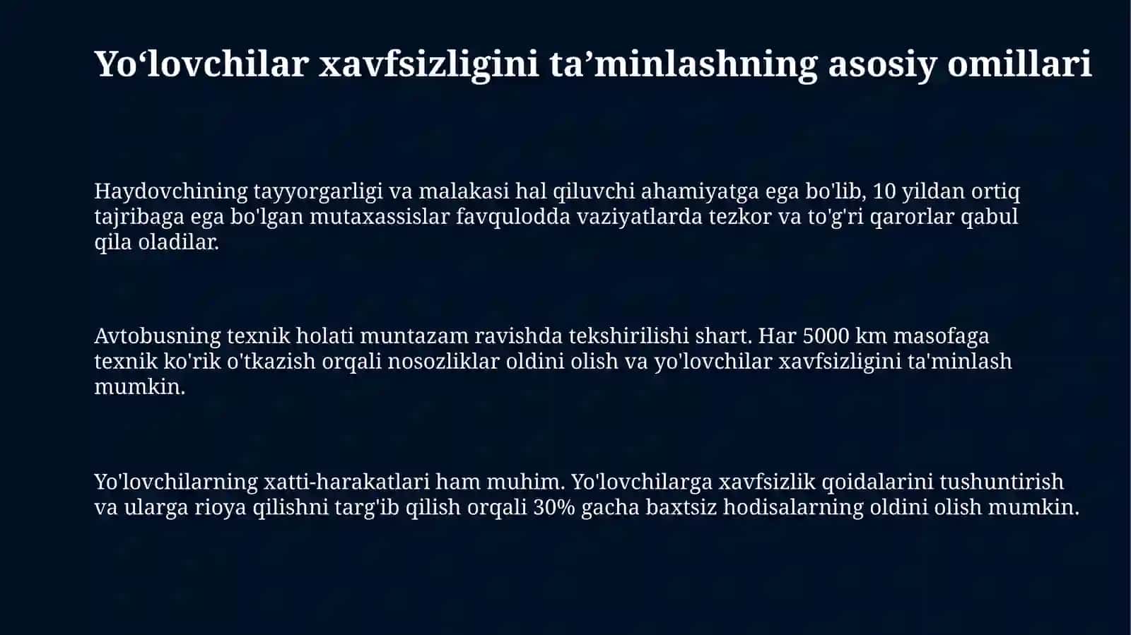 Avtobuslardayo‘lovchilartashishxavfsizliginita’minlash 3