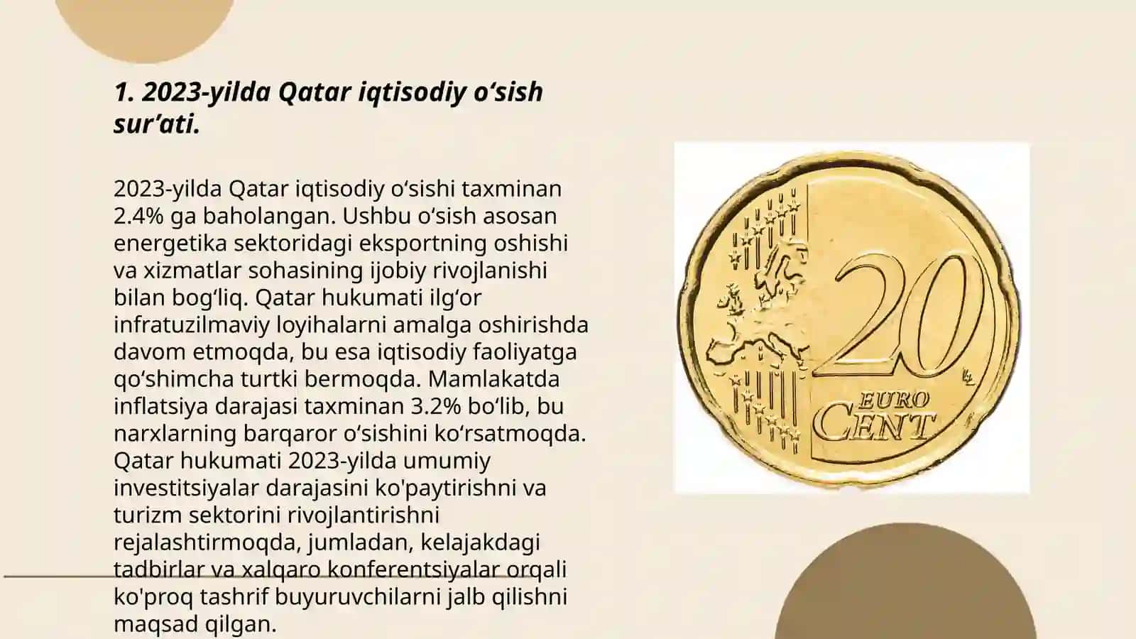 Qatar tuzilishi va iqtisodiyoti haqida soʻngi statistik malumotlar 3