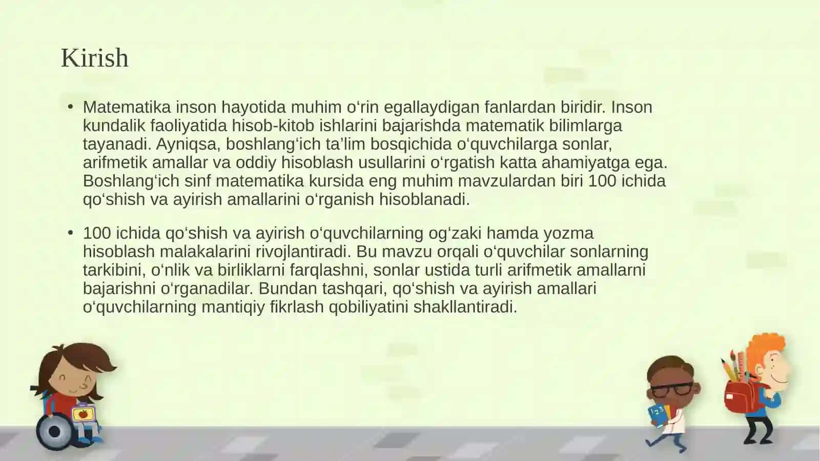 100 ICHIDA QO‘SHISH VA AYIRISH 3