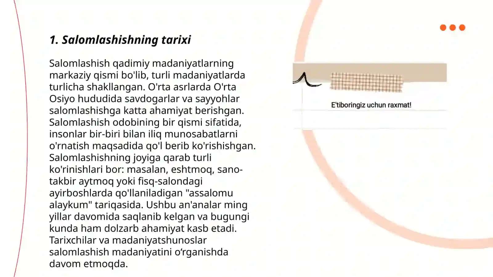 Salomlashish odobi 3