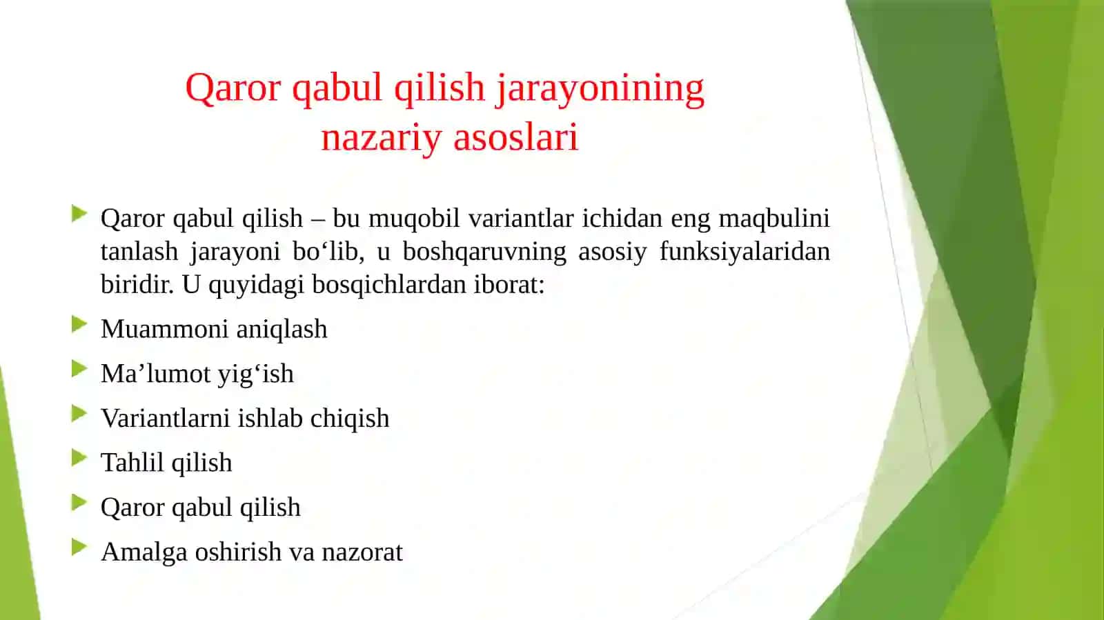 KICHIK VA YIRIK KORXONALARDA QAROR QABUL QILISH JARAYONLARINI TAQQOSLOVCHI TADQIQOT 3