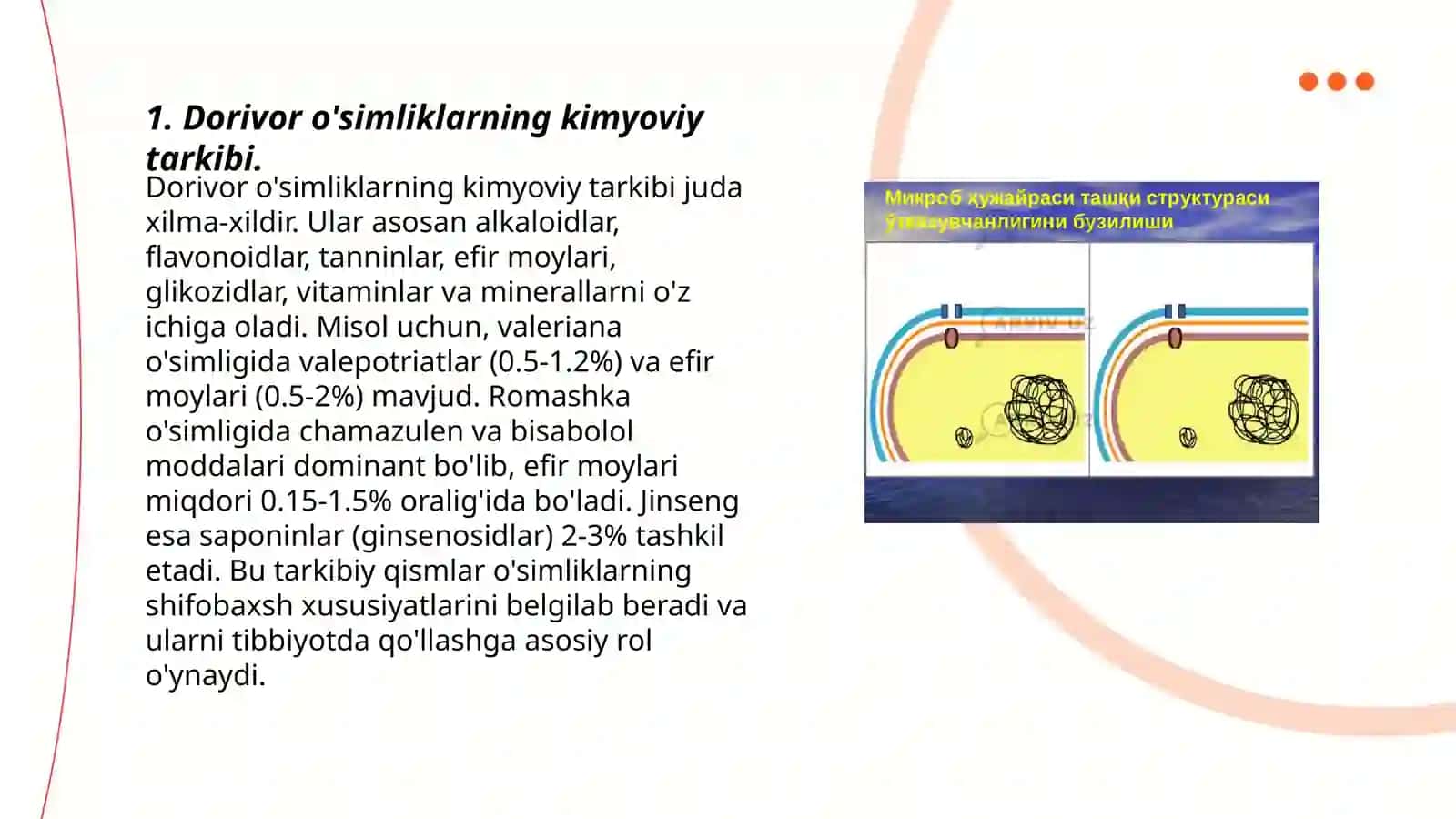 Dorivor o'simliklarning kimyoviy tarkibi 3