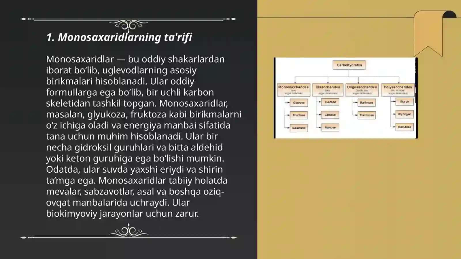 Karbonsuvlar. Monosaxaridlarning tuzilishi va xossalari 3