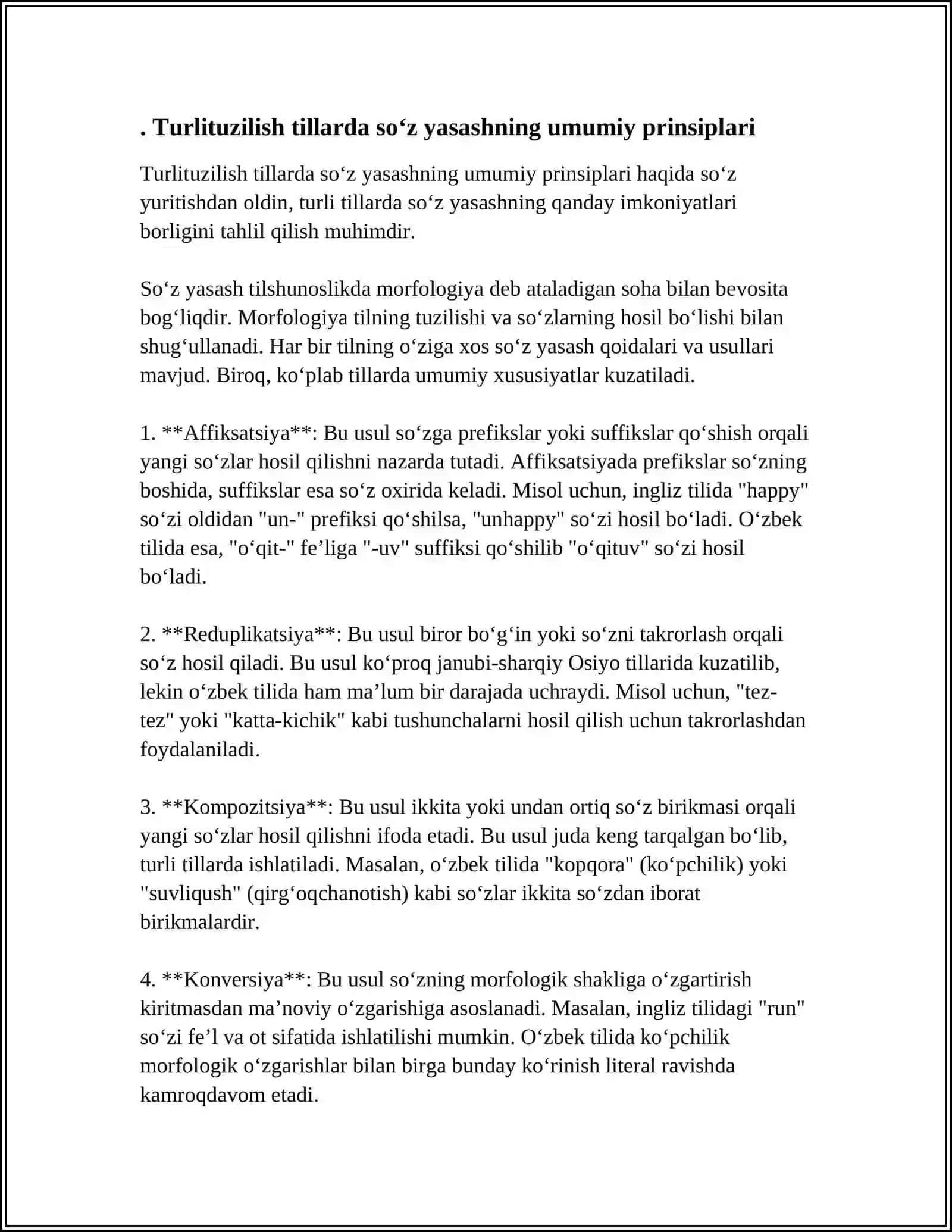 TURLI TUZILISHLI TILLARDA SO'Z YASASH USULLARING UMUMIY VA FARQLI JIHATLARI 3