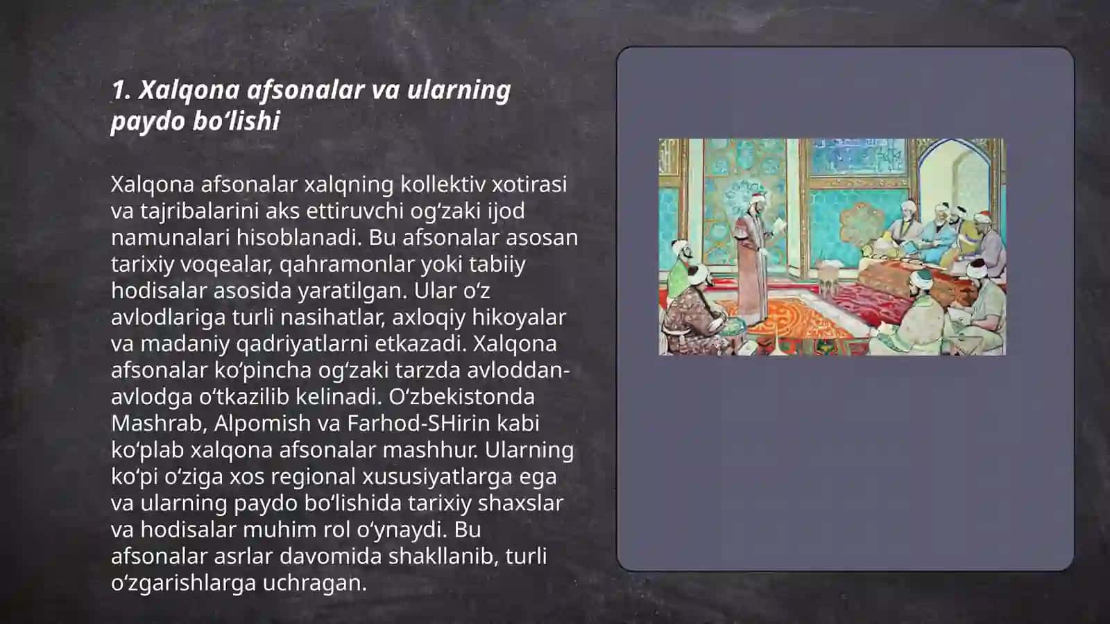Xalqona afsonalar badiiy tahlili 3