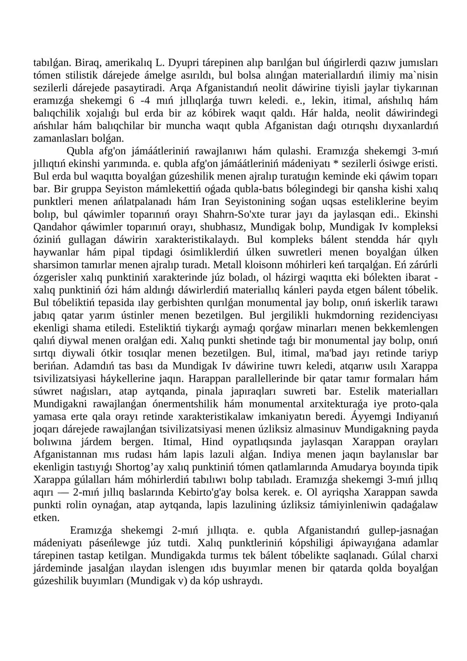 Ayyemgi Afganistan tsivilizatsiyasi arxeologiyası 3