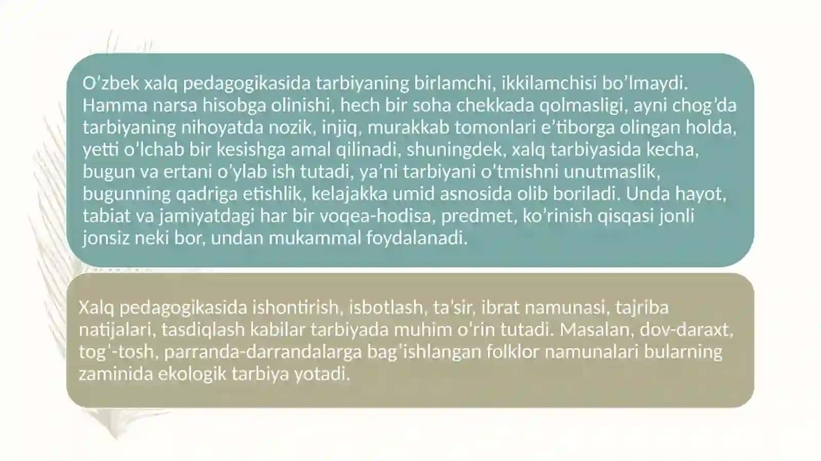 O'zbek xalq pedagogikasi va Islom talimotida milliy tarbiyaga oid g'oyalar 3