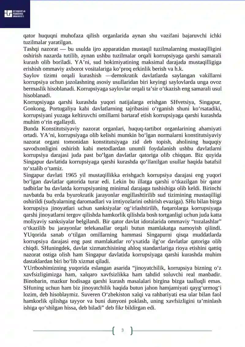 O‘ZBEKISTONNING KORRUPSIYAGA QARSHI KURASH SIYOSATI 3