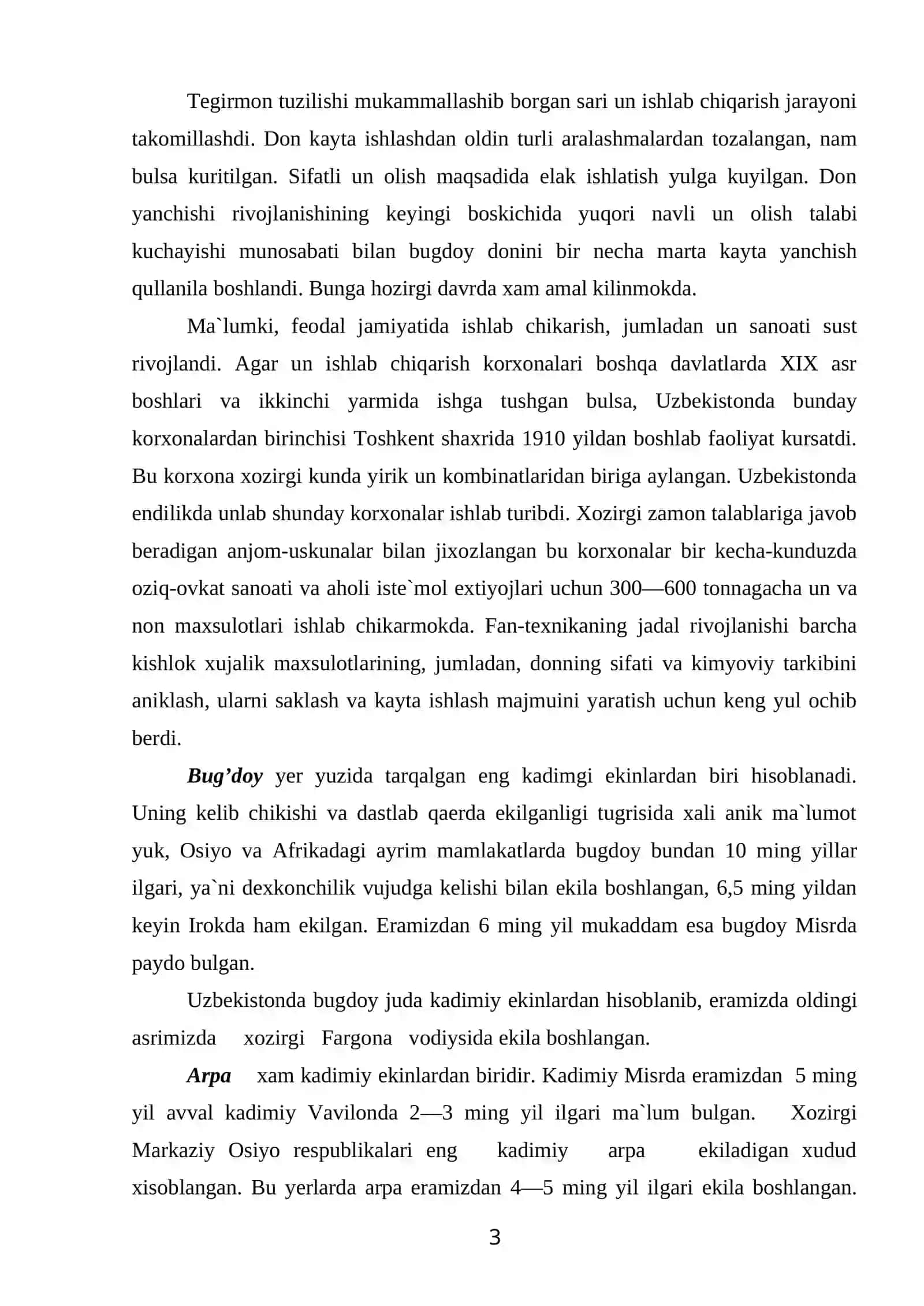Dоn va dоn mahsulоtlarini saqlash va dastlabki ishlash texnоlоgiyasi 3
