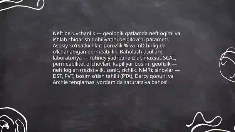 Neft beruvchanlikni kon geologik malumotlar asosida aniqlash 3