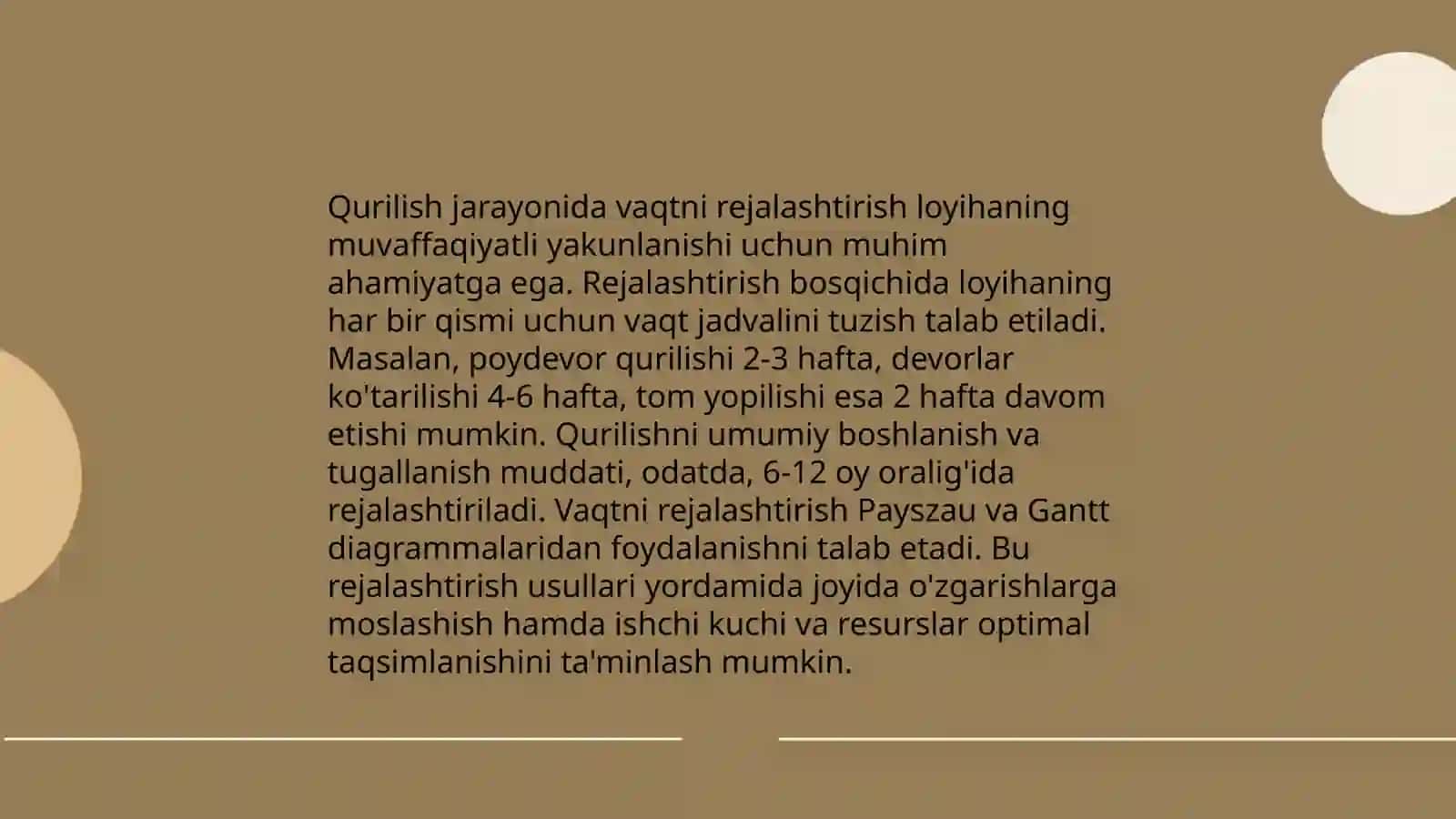 Qurilishda vaqt omili 3