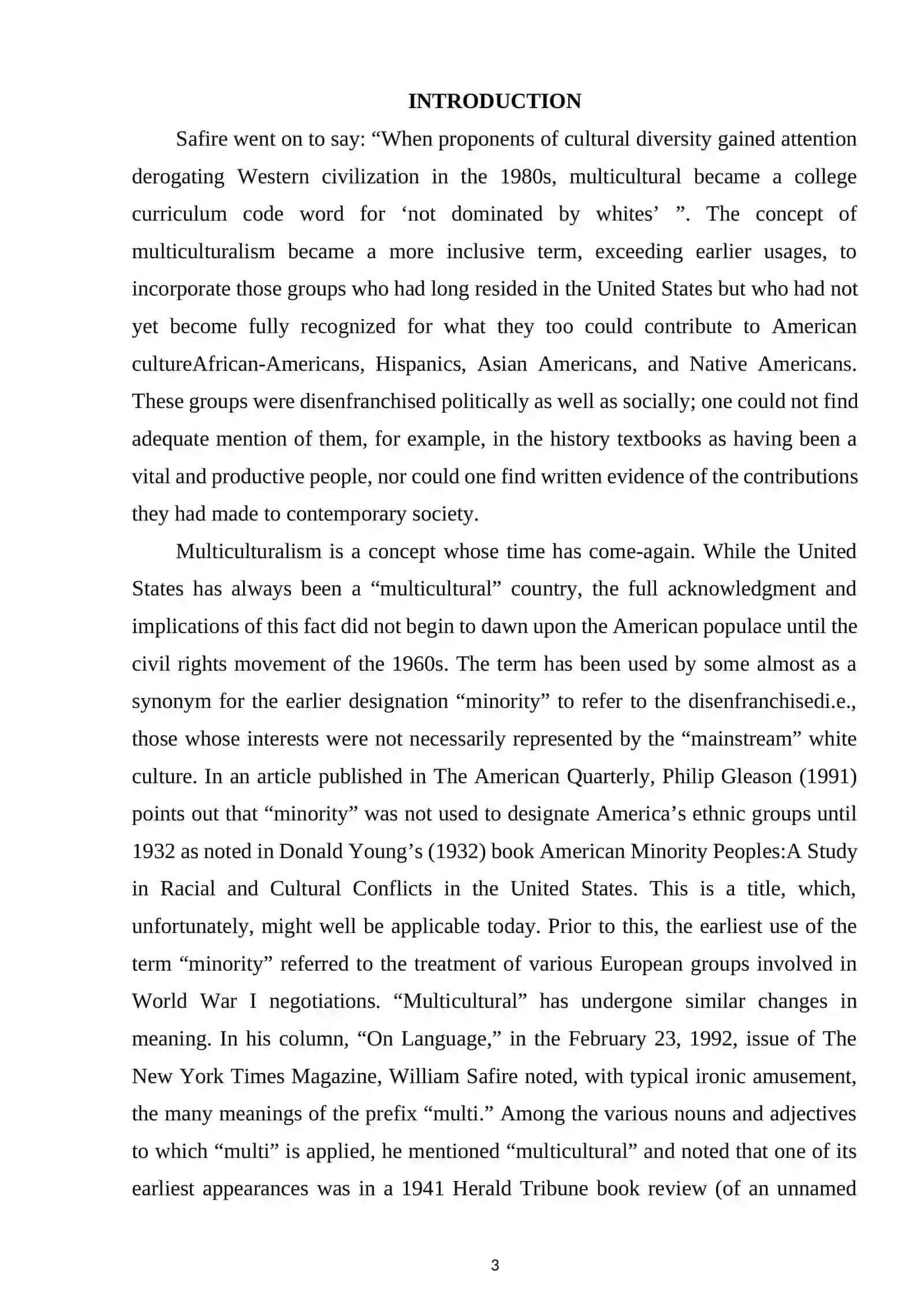 Course Work on Multicultural Literature in the United States 3