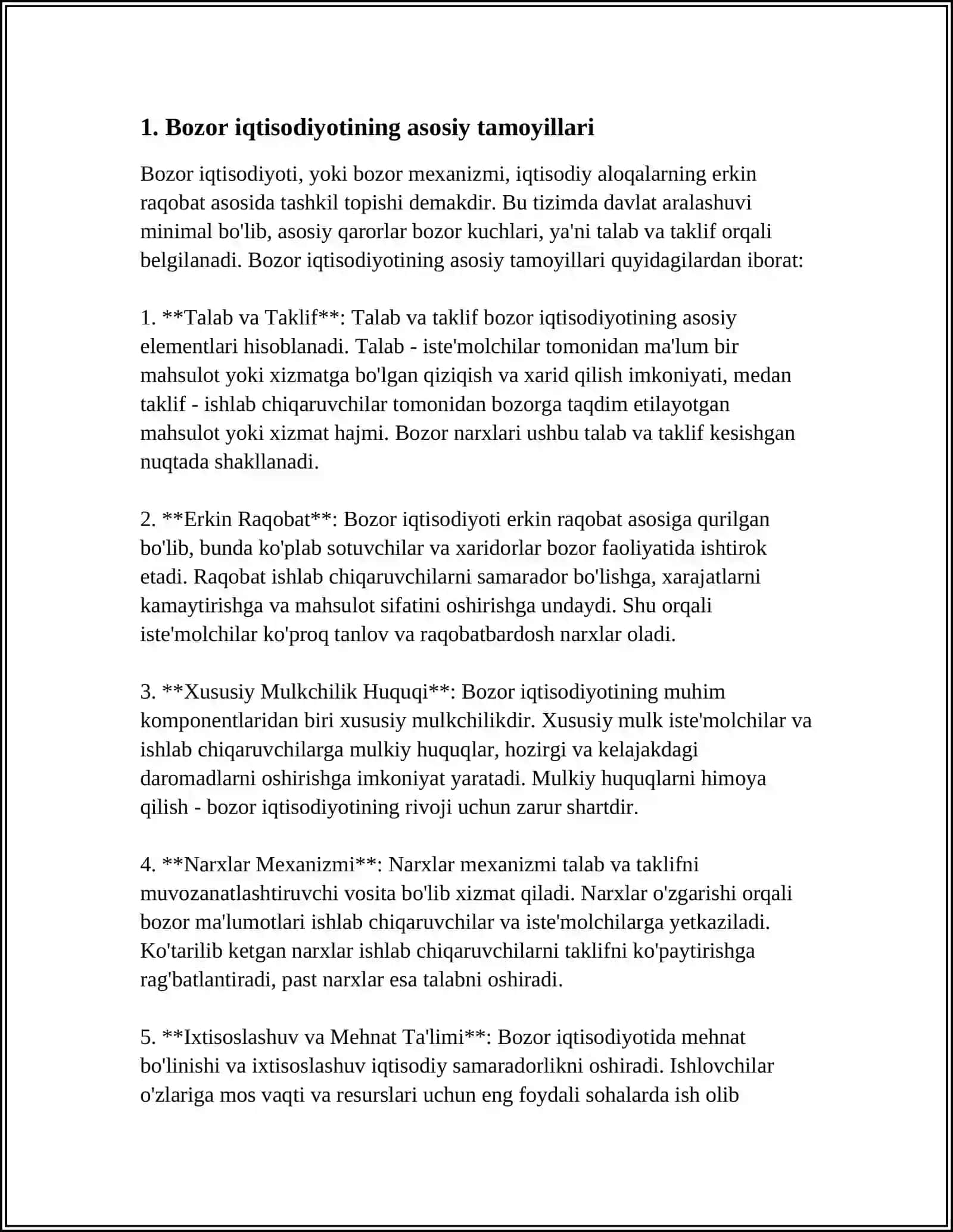 O‘ZBEKISTONDA BOZOR IQTISODIYOTIGA O`TISHINING YO`LLARI,TAMOYILLARI 3