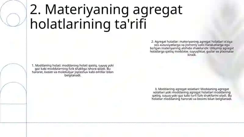 Moddaning Agregat Xolatlari 3