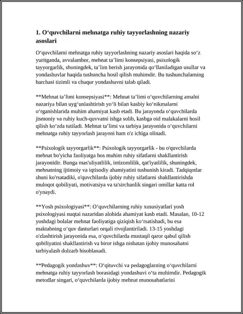 OʻQUVCHILARNI MEHNATGA RUHIY TAYYORLASH MAVZUSIDA REFERAT 3