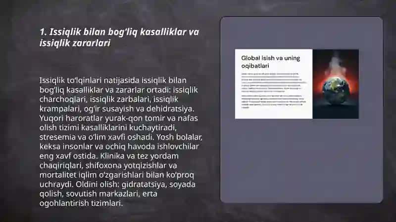 Iqlim oʻzgarishlarning tibbiy oqibatlari va kasalliklarning global tashvishlari 3