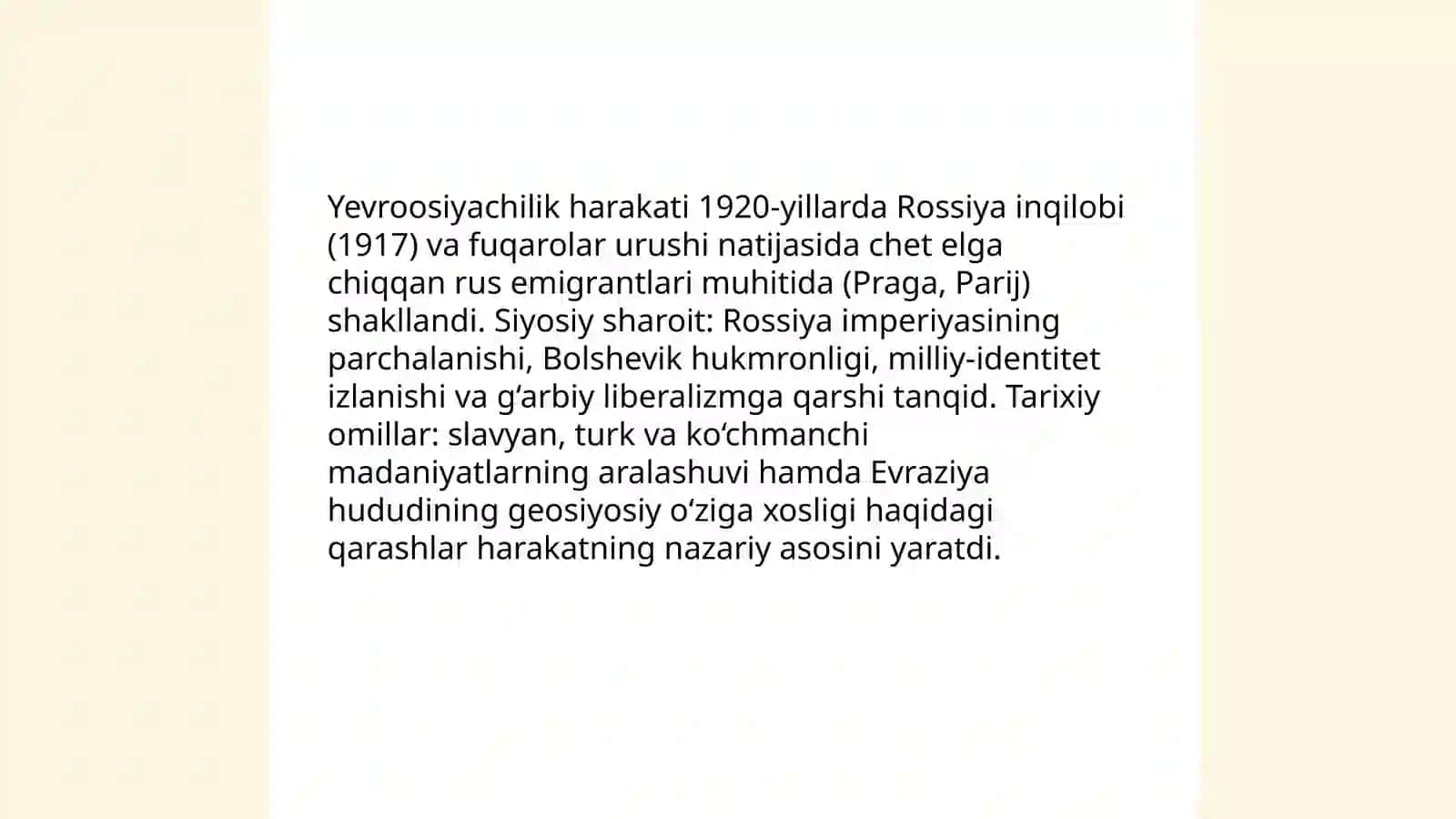 Yevroosiyo harakatining tarixiy ildizlari 3