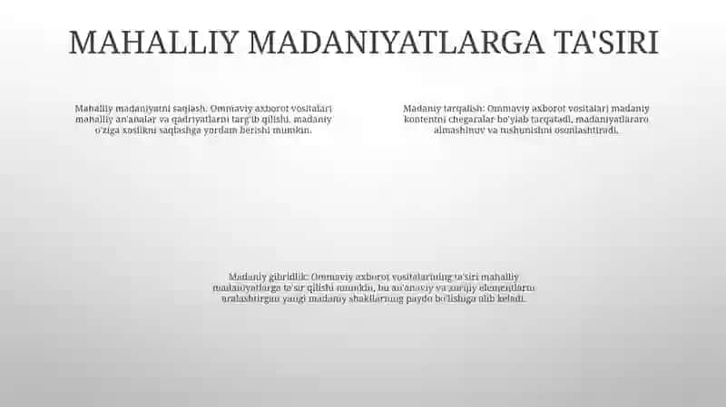 Xorijiy Ommaviy Axborot Vositalarni Media Zamondagi Órni 3