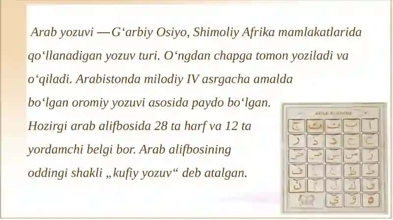 Arabharflarining kelib chiqishi tarixi 3