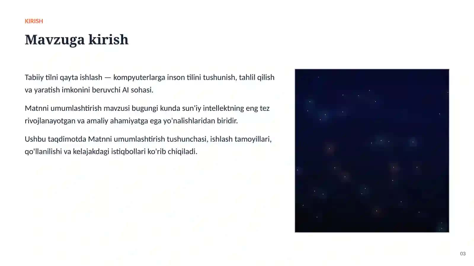 SUN'IY INTELLEKT • TABIIY TILNI QAYTA ISHLASH 3
