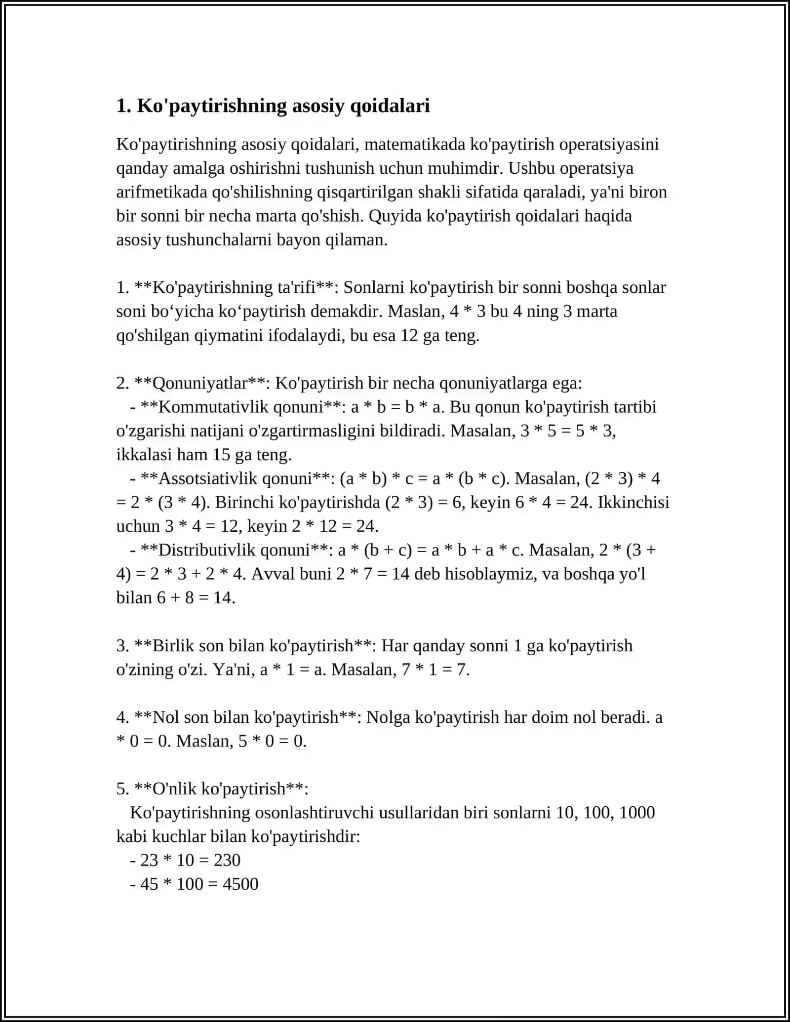 KÕPAYTIRISH VA BÕLISH USULI VA ULAR USTIDA AMALLAR 3