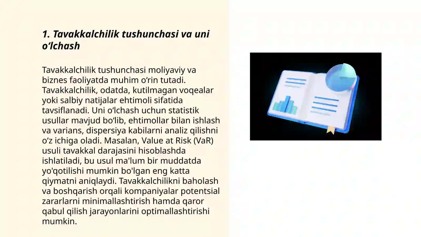 Tavakkallik (risk)larni boshqarish va uni baholash 3