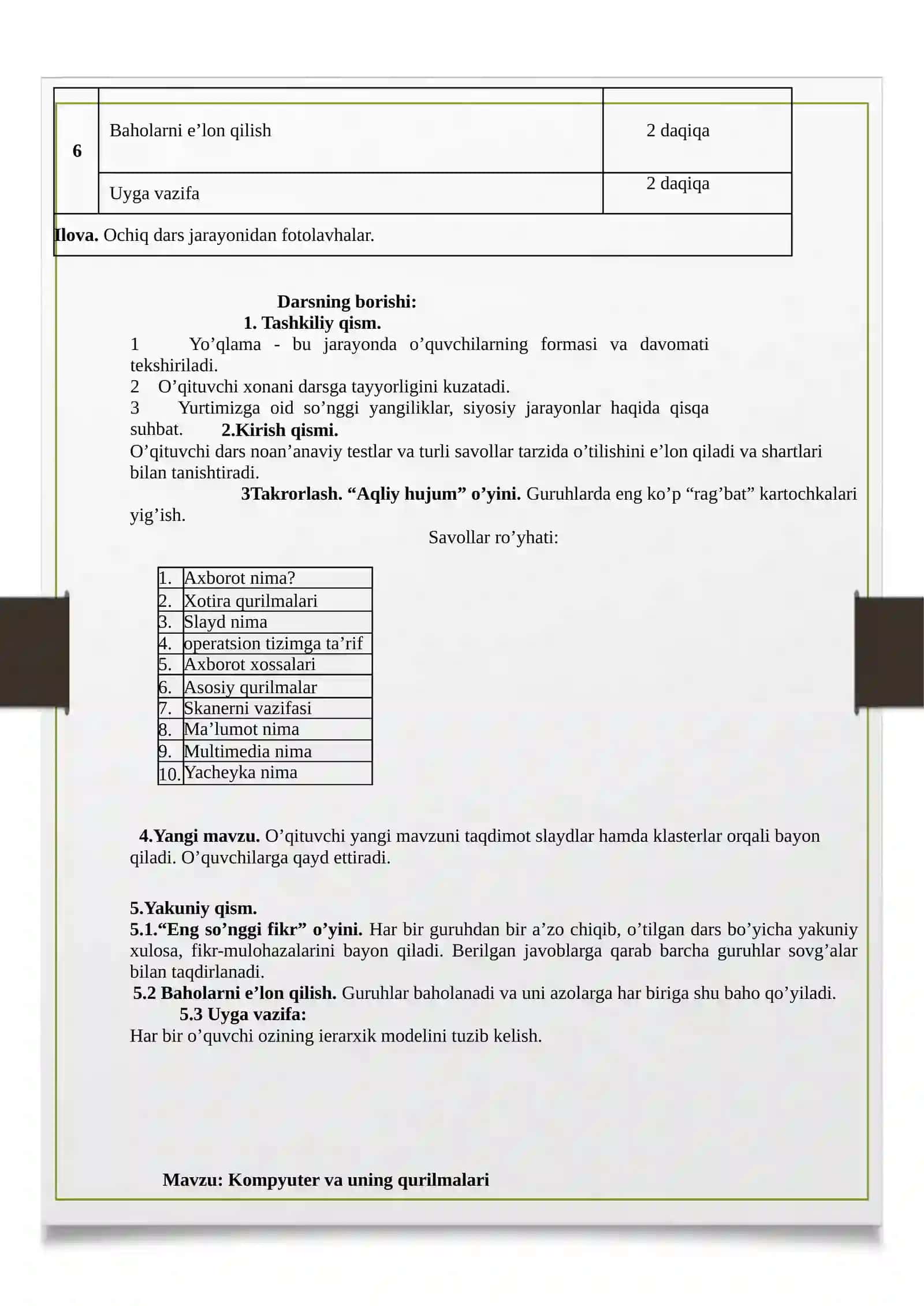 Kompyutervauning qurilmalari 3
