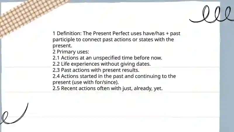 Present perfect tense mavzusi boʻyicha ingliz tilida 3