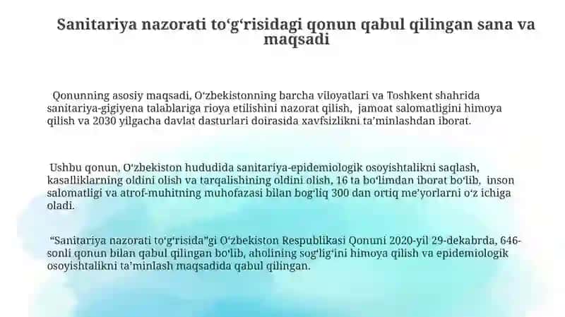 Sanitariya nazorati tóĝrisida 3