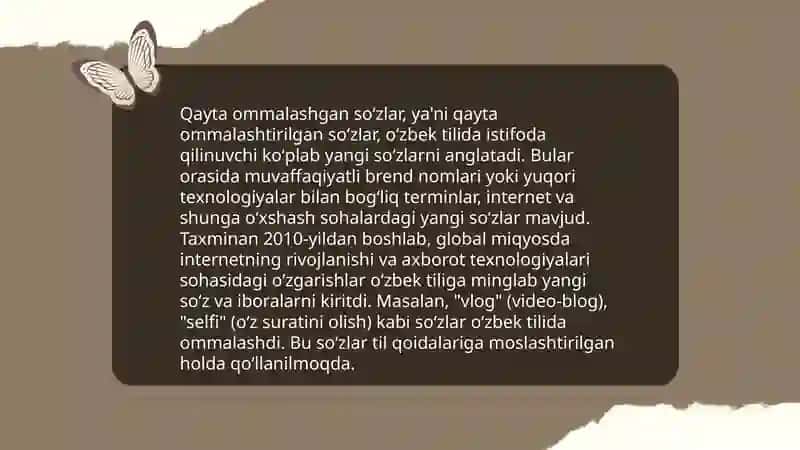 Soʻzlarning boyib borish manbalari (sohaga yangi kirib kelgan soʻzlar asosida) 3