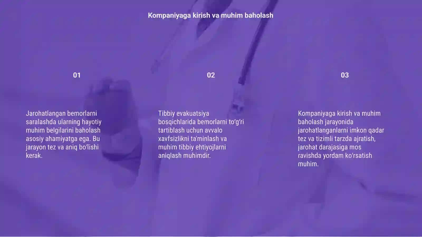 Jarohatlangan bemorlarni saralash prinsiplari 3