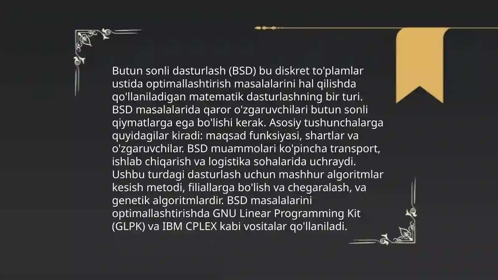 Butun sonli dasturlash 3