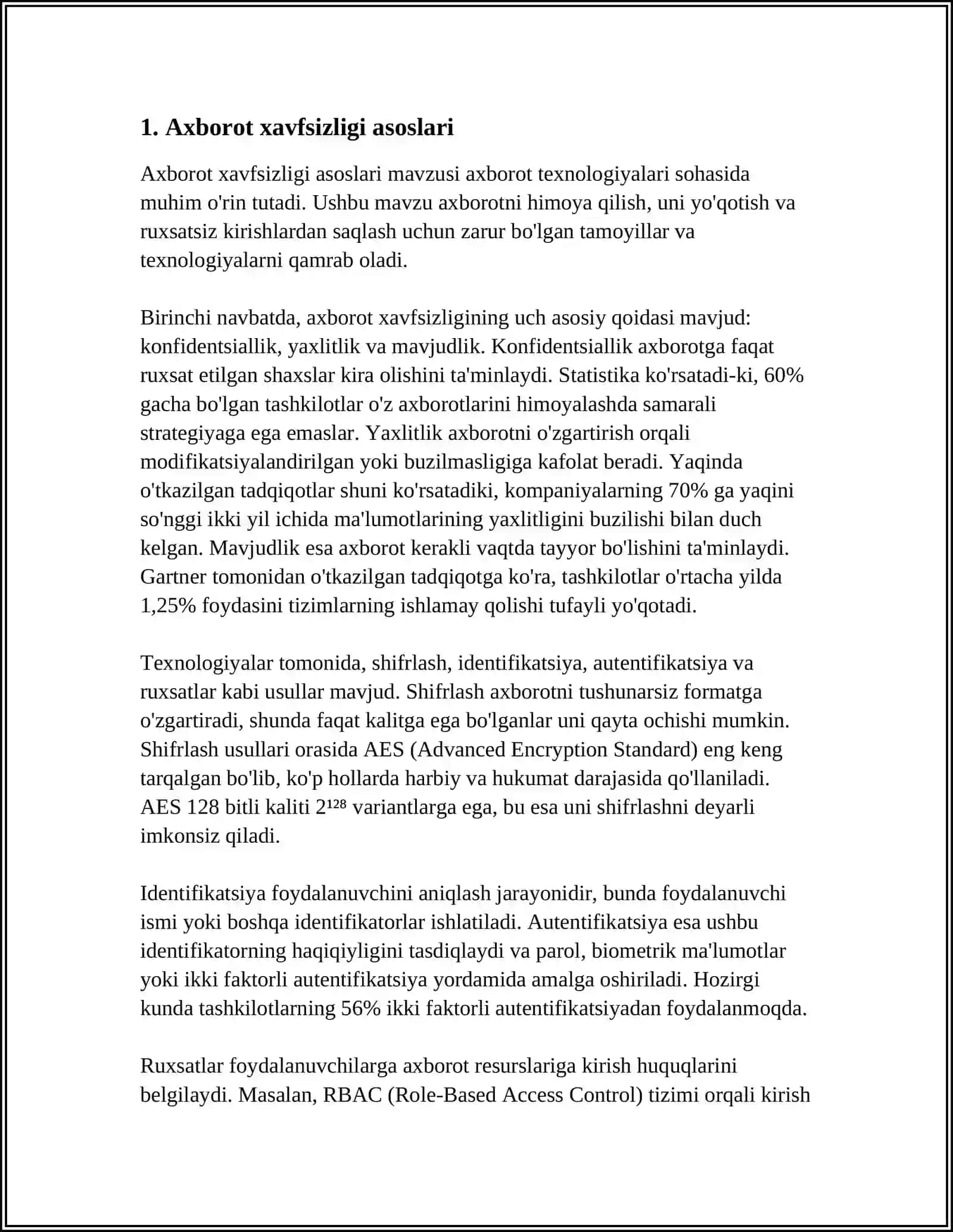 AXBOROT XAVFSIZLIGI. AXBOROTLARGA BOʻLGAN XAVF XATARLAR. KOMPYUTER VIRUSLARI 3