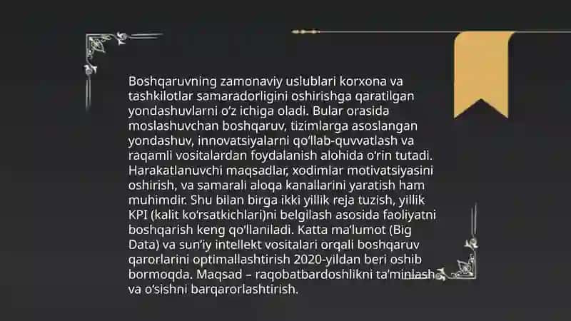 Hozirgi zamon boshqaruv turlari va tarkibiy qismlari 3