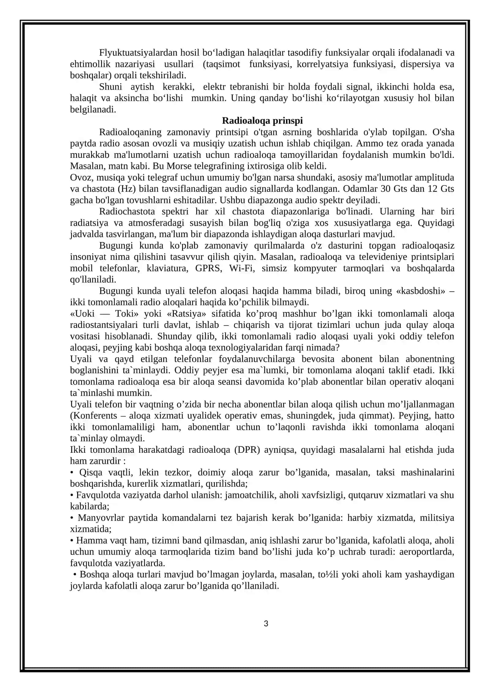 Radio uzatuvchi qurilmalar. Radio qabul qiluvchi qurilmalar 3