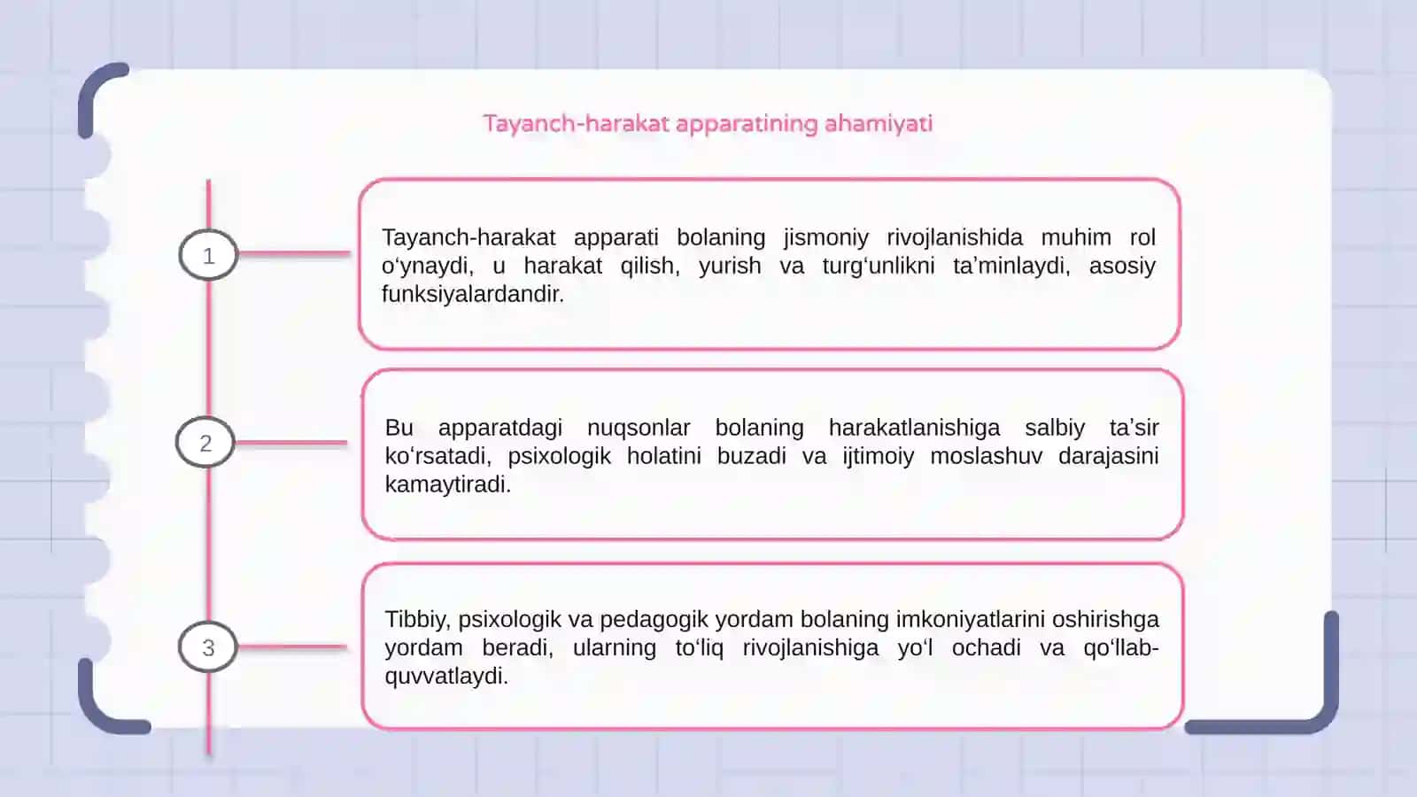Tayanch-harakat apparatida nuqsonlari bo'lgan bolalar rivojlanishining o'ziga xos xususiyatlari 3