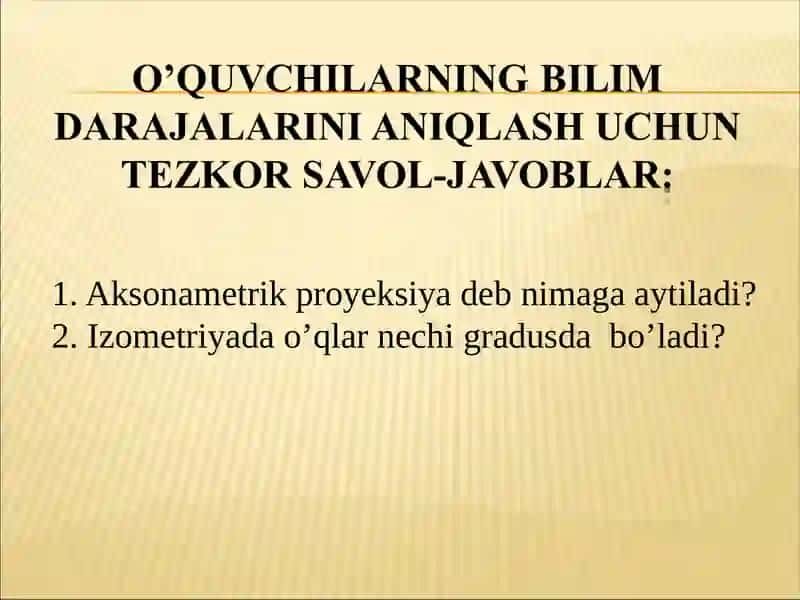 Aksonametrik proyeksiyalarda qirqimlarni tasvirlash 3