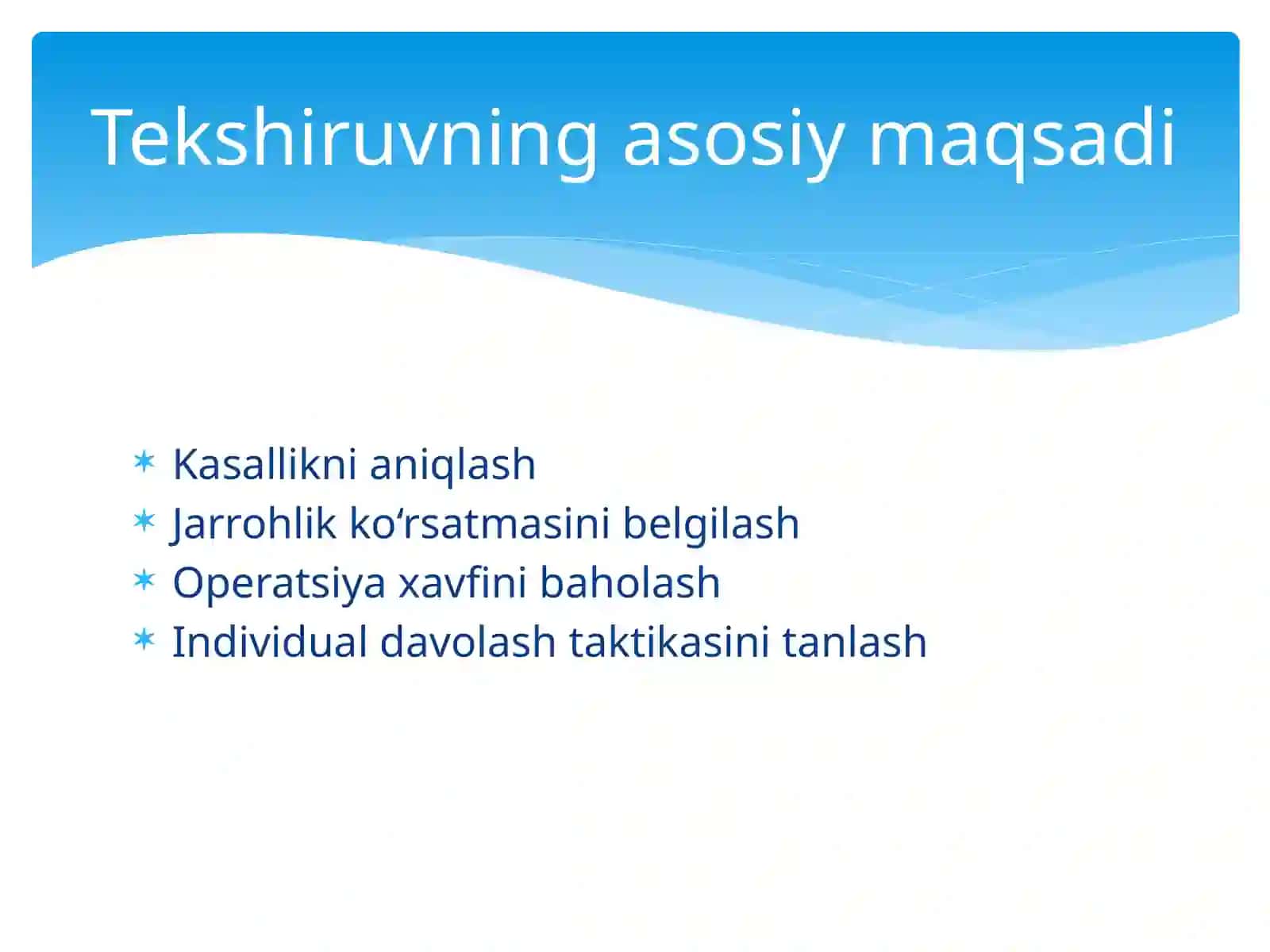 Xirurgik bemorlarni sub’ektiv va ob’ektiv tekshirish usullari 3